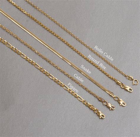 K Real Gold Chain Necklace For Women And Men Rollo Chain Round Box