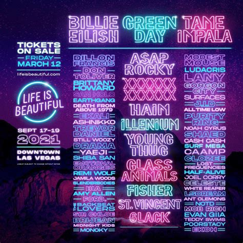 Life Is Beautiful Festival 2021 Las Vegas Sept 17th 19th Rtrap