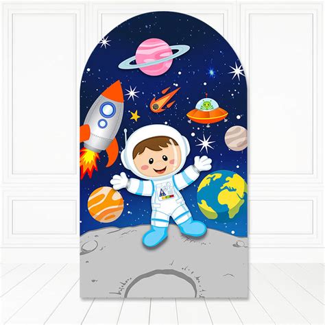 Painel Romano Tecido Sublimado 3D Astronauta 1 20x2 10 FRGG 125 Felicitá