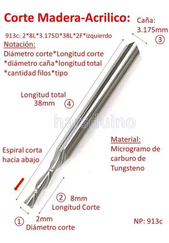 Cortador Fresa Broca Fresa F Espiral Izquierdo Cnc Meses Sin