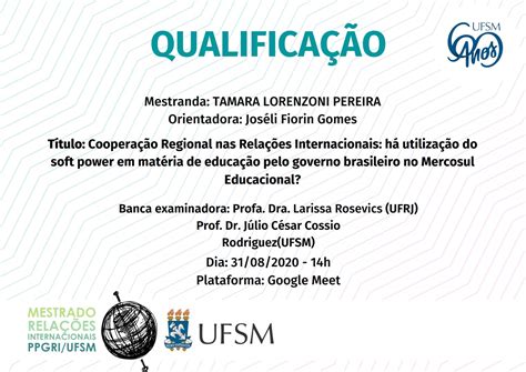 Qualificações de Mestrado do PPGRI UFSM PPGRI