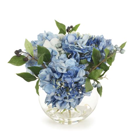 Blue Hydrangea Combination In Vase Faking Beautiful