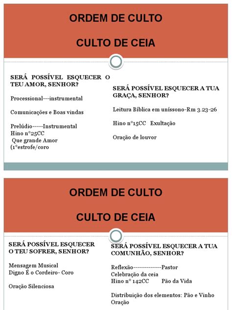 Ordem De Culto Pdf Oração Hinos