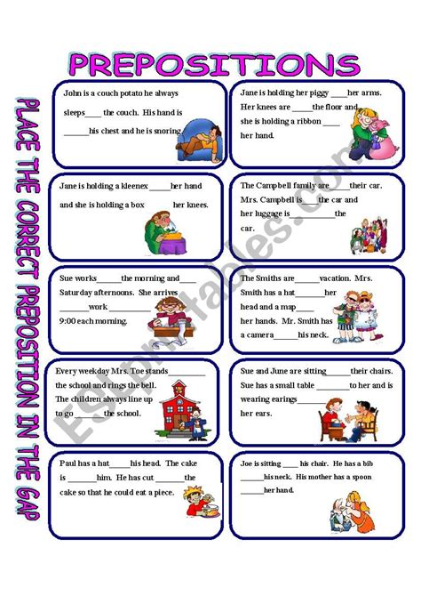 Prepositions Esl Worksheet