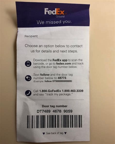 Fedex Tracking Door Tag Number