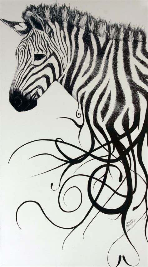 Zebra Print Drawing at PaintingValley.com | Explore collection of Zebra ...