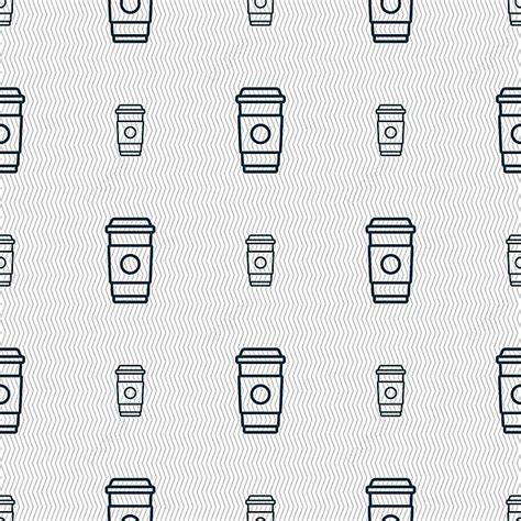 Geometric Textured Coffee Cup Icon Symbolizing Seamless Pattern Vector Design Vector Set