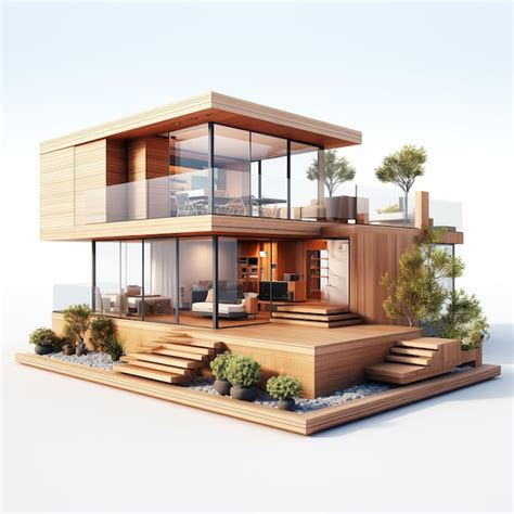 Premium AI Image 3d Rendering Of Modern Cozy House With Pool And