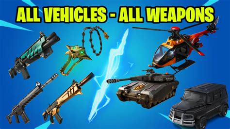 All Weapons All Vehicles Chapter 5 1206 2550 4668 By Kayzzox Fortnite Creative Map Code