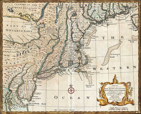 New England Ancient Map 1747 By Vintagelevel Redbubble