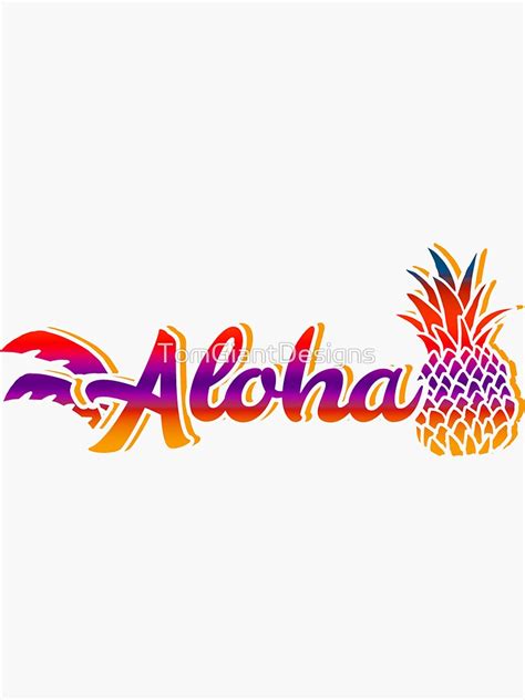 Aloha Pineapple Hawaii Tropical Beach Summer Island Ocean Sticker For