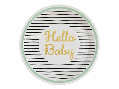 Talerzyki Hello Baby Na Baby Shower 23 Cm 8 Szt Dobra Cena