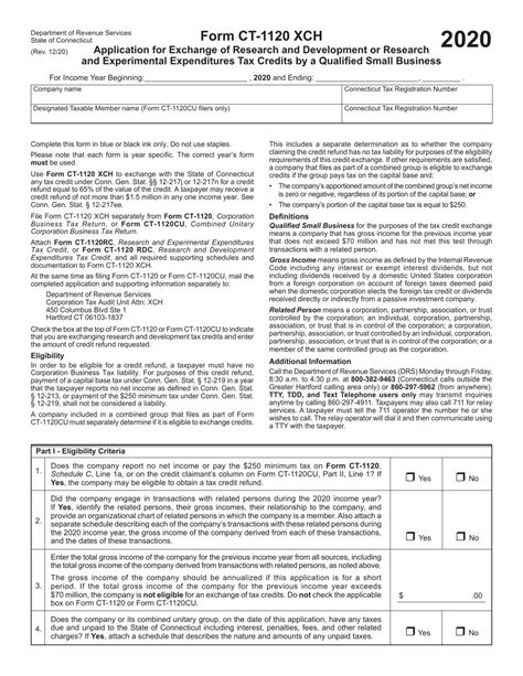 Form Ct 1120 Xch 2020 Fill Out Sign Online And Download Printable