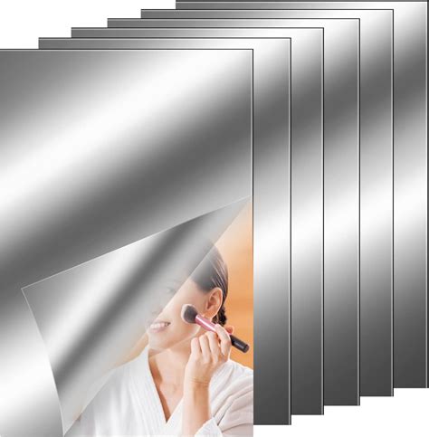 Yuffqopc Pcs Mirror Tiles Self Adhesive Acrylic Mirror Sheet Non