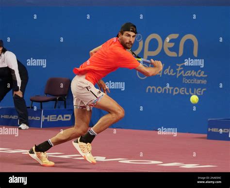 Maxime Cressy (USA) in action against Jannik Sinner (ITA) during the ...