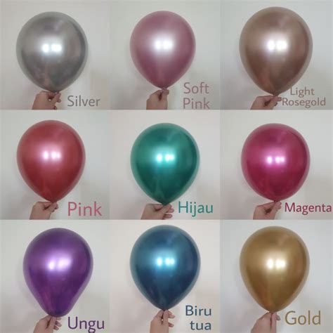 Jual Balon Latex Metalik Chrome 12 Inch 02 Balon Chrome Balon Latex