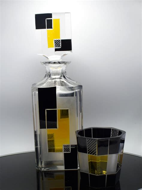 Art Deco Czech Glass Whisky Decanter Set At 1stdibs Deco Whisky