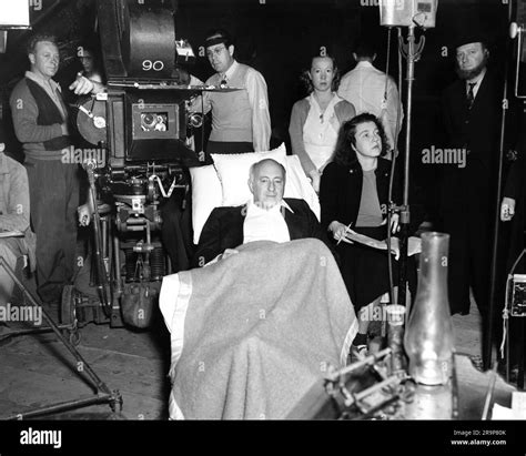 Cecil B Demille Directing From His Sick Bed With Long Time Secretary
