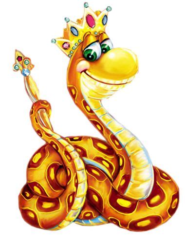 A Cartoon Snake With A Crown On Its Head