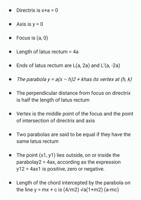 Solution Revision Notes On Parabola For Iit Jee Entrance Exam Studypool