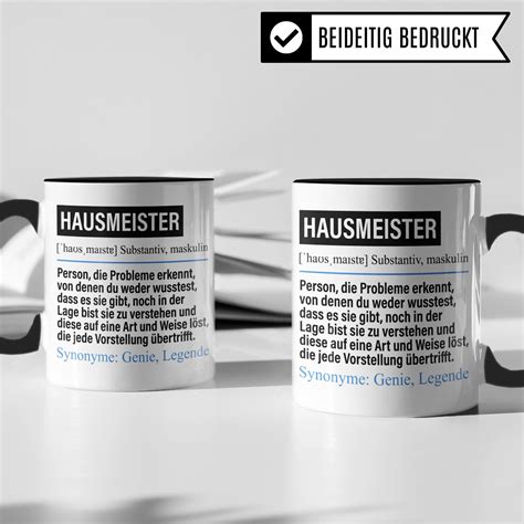 Tasse Hausmeister Hausmeister Geschenk Spruch Etsy