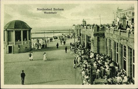 Ansichtskarte Postkarte Borkum Wandelhalle Terrasse Akpool De