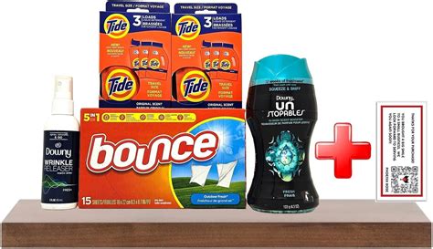 S Ultimate Travel Laundry Bundle Tide Detergent Bounce Dryer Sheets