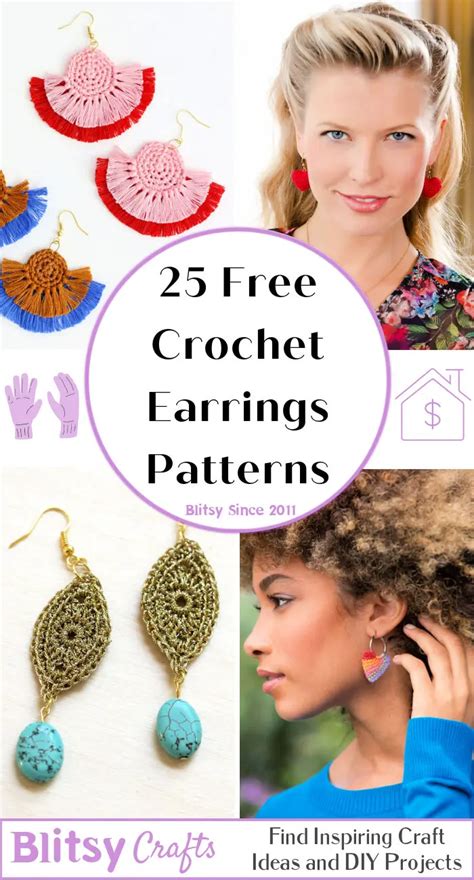 25 Free Crochet Earrings Pattern Pdf Patterns Blitsy