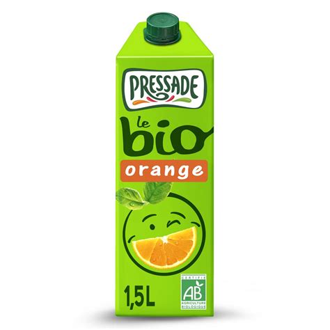 PRESSADE Nectar D Orange Bio Sans Pulpe Brique 1 5l Pas Cher Auchan Fr