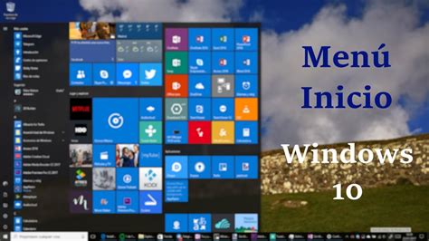 Configuración Menú Inicio Windows 10 Youtube