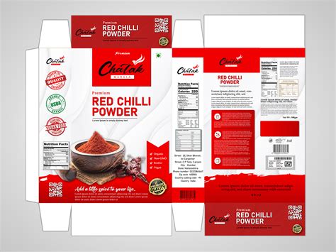 Red Chili Powder Masala Box Label Design And Branding By Marketorz On Dribbble