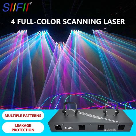 LED Stage Light 4 Head Laser Light DMX512 Control RGB Colourful