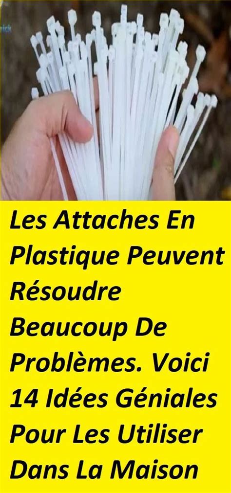 Les Attaches En Plastique Peuvent Résoudre Beaucoup De Problèmes Voici