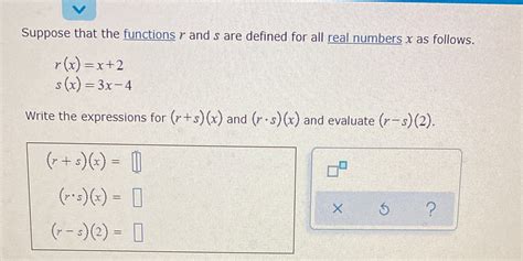 Solved Suppose That The Functions R And S Are Defined For All Real