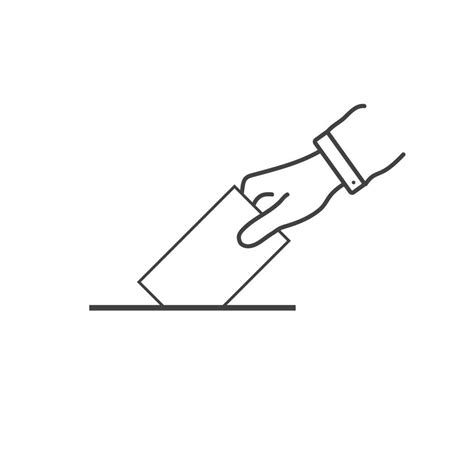 Hand Voting Ballot With Box Icon Election Vote Concept 2003957 Vector