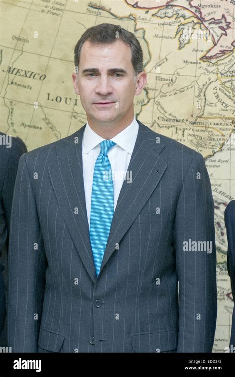 King Felipe VI of Spain attends an exhibition at National Library ...