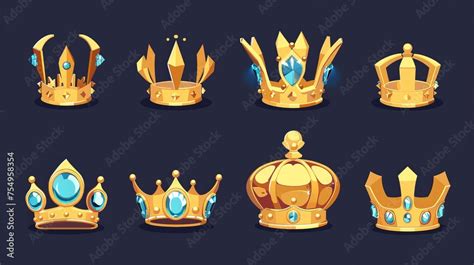 An Icon Of A Gold Crown For Use In UI Level Rank Design A Cartoon