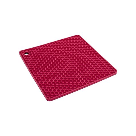 Descanso De Panela Quadrado De Silicone Vermelho Euro Pr Sil Vm