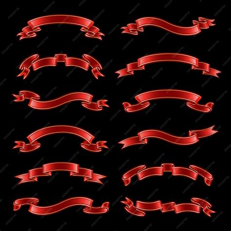 Premium Vector Set Of Red Ribbons