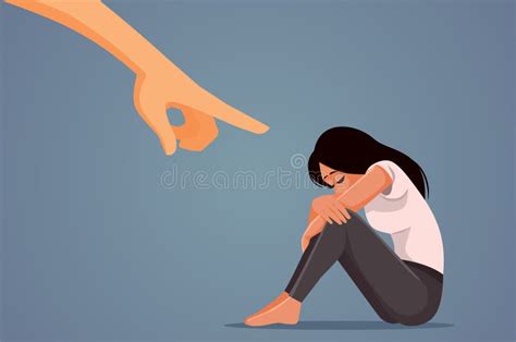 Person Blaming The Victim For Her Misfortune Vector Conceptual