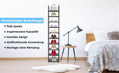 Voency Schuhregal Stufiger Schuhschrank Kunststoff Schuhregale