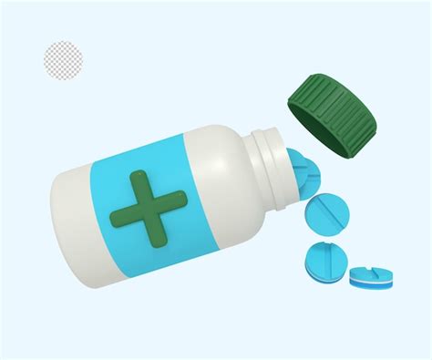 Premium PSD Medicine Pill In A Bottle