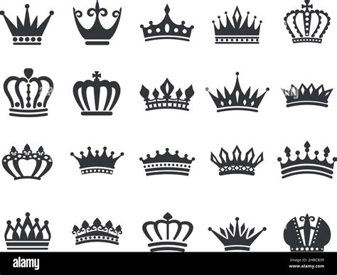 Silhouette d icône de couronne de roi tiara de reine logo de couronne