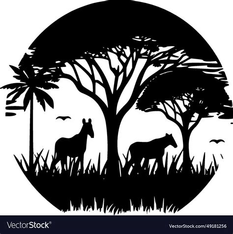 Africa - black and white isolated icon Royalty Free Vector