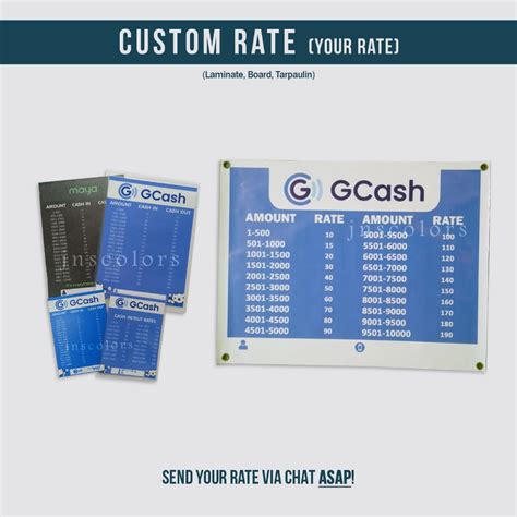 Waterproof Gcash Maya Bank Transfer Cash In Cash Out Rates Signage Pvc