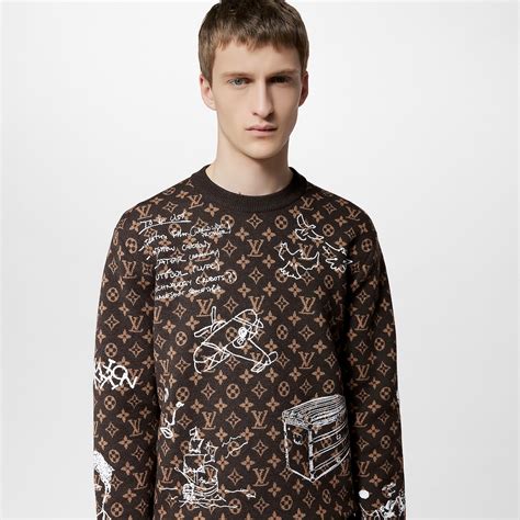 Monogram Embroidered Wool Crewneck Ready To Wear Louis Vuitton