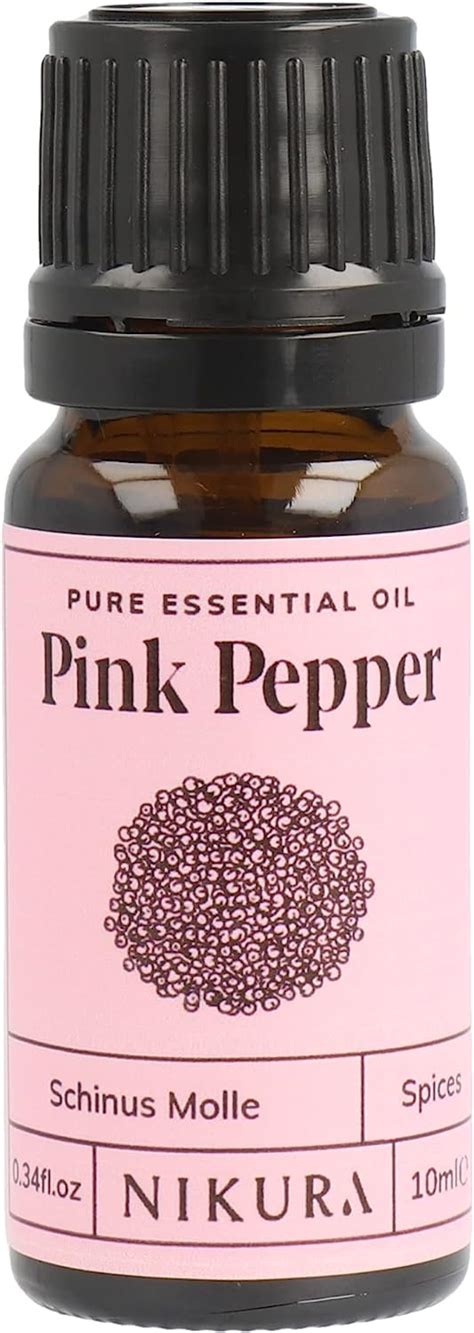 Nikura Pink Pepper Essential Oil 10ml 100 Pure Natural Oils Perfect For Aromatherapy