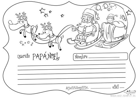 Carta A Pap Noel Para Colorear Actividades Para Ni Os Manualidades