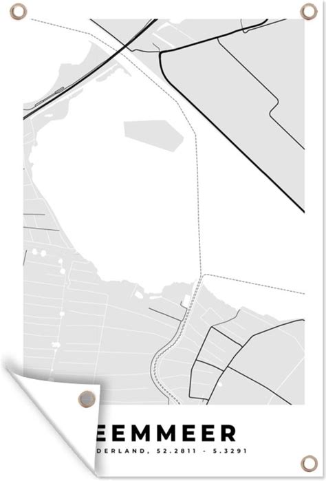 Tuinposter Kaart Nederland Water Stadskaart Plattegrond