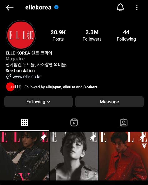 Kth Facts On Twitter Info Elle Korea Instagram Has Pinned Taehyungs